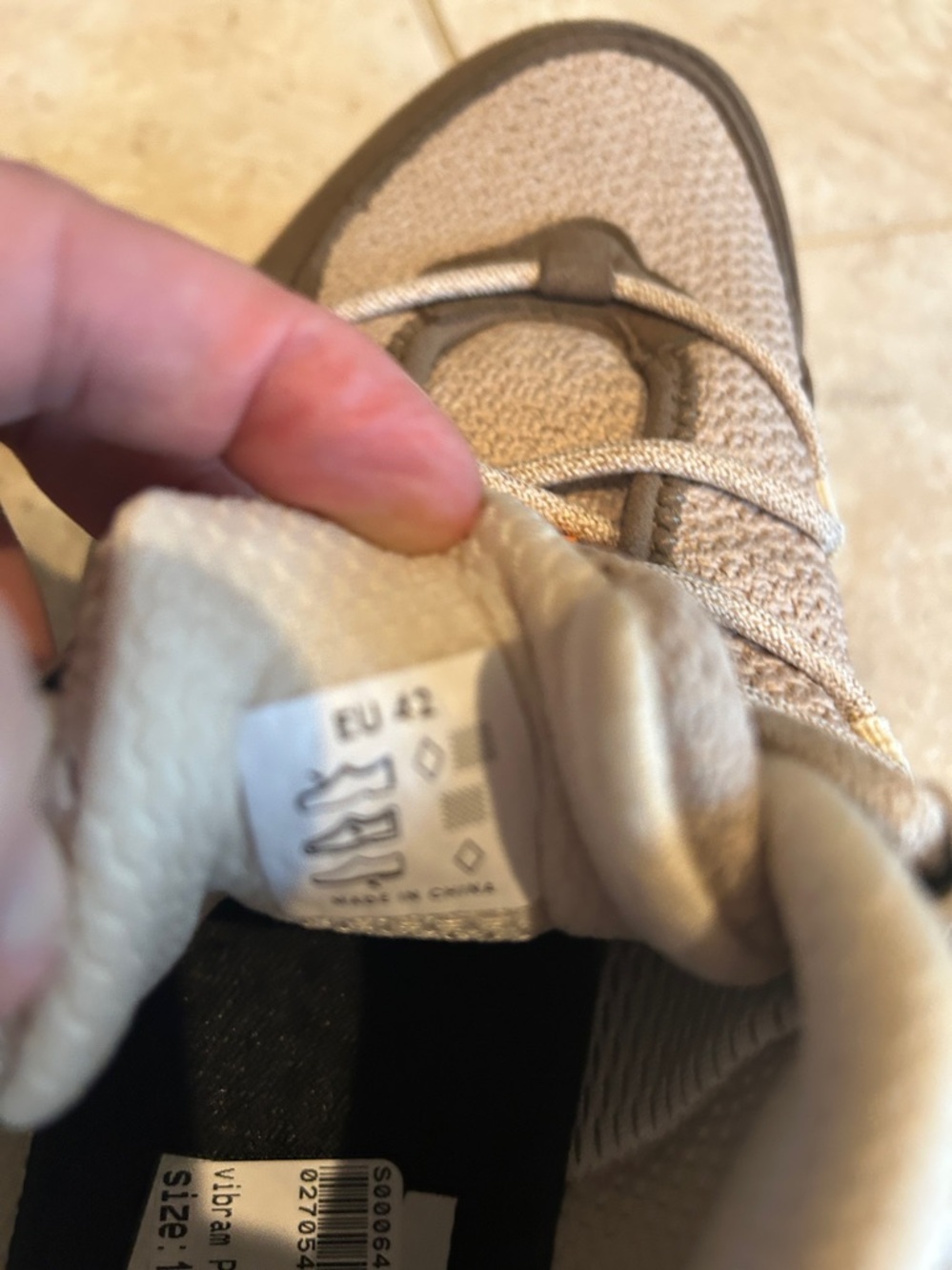 P448 Men's Low-Top Sneakers in Beige, Brown & Gum Outsole - Picture 6 of 6